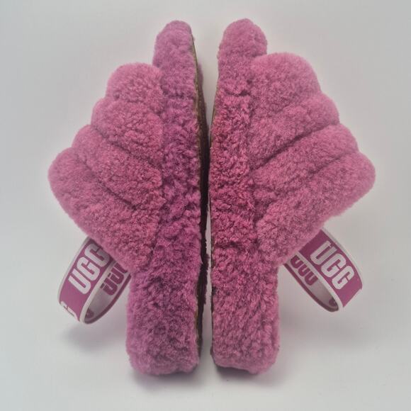 UGG "Fluff Yeah" Fuchsia Pink Womens Slides/Slippers Size 9 - Picture 6 of 12